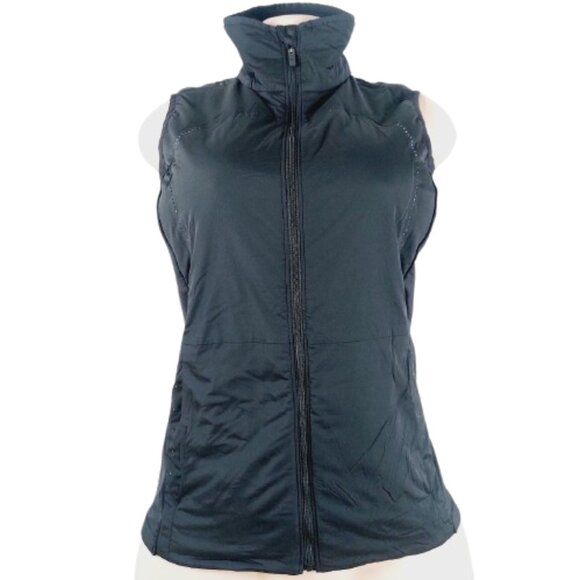Lululemon Women's Black Sleeveless Mock Neck Full-Zip Puffer Vest Jacket Size 6 - Picture 1 of 11